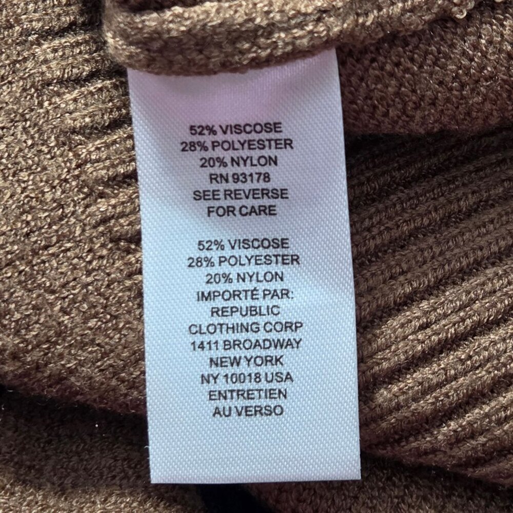 T Tahari Women's Belted Mock Neck Dress - Sherwood Camel - Picture 5 of 7